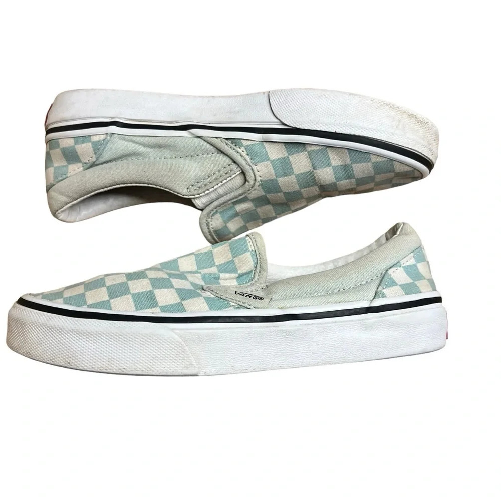Kids Kids Classic Slip-On Checkerboard - Canal Blue / White - Kids Size 1.0 - Picture 3 of 10